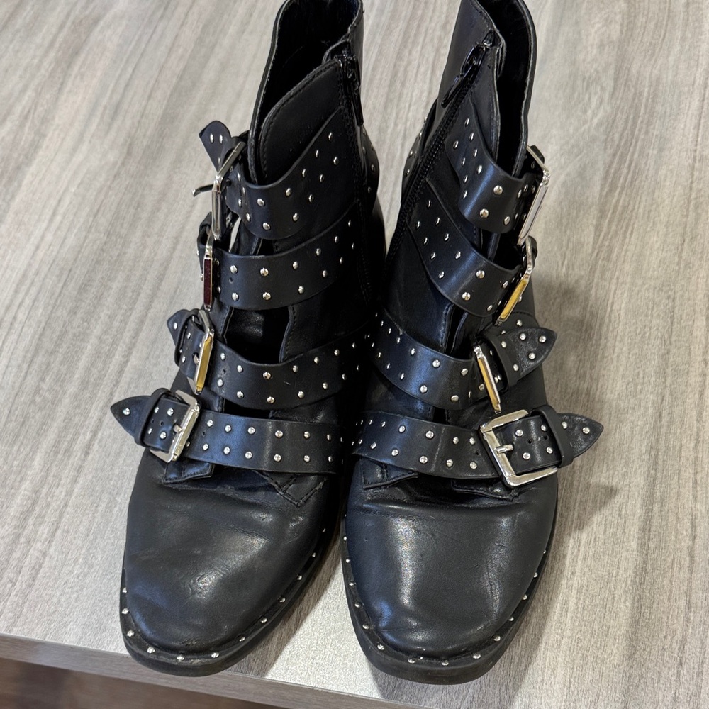 Forever 21 Black Studded Combat Boots